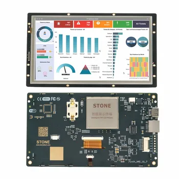 -Инчов сензорен LCD дисплей SCBRHMI - 7 TFT Интелигентен Резистивен Экранный модул с дисплей и такса за управление + софтуер за проектиране на графичен интерфейс