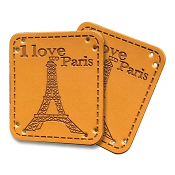 Аз Обичам Париж Кожени Ивици За Дрехи и Аксесоари За ръчно Шиене Париж Кожени Етикети Ръчно изработени За Багаж направи си Сам Продукти За Бродерия