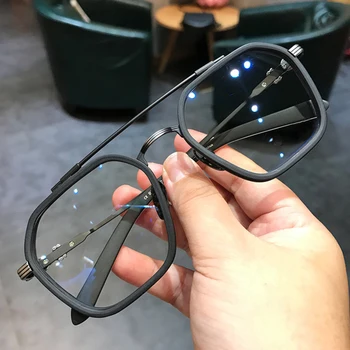 Нови Анти-Сини Светлинни Блокер Модерни Висококачествени Очила За Мъже Оптични Прозрачни Очила Черни Квадратни Рамки За Очила Антирадиационные