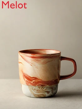 Керамични Кафеена Чаша Ръчна Изработка, Японски Ретро-Чаша, Творческа Двойка, Домашна Чаена Чаша